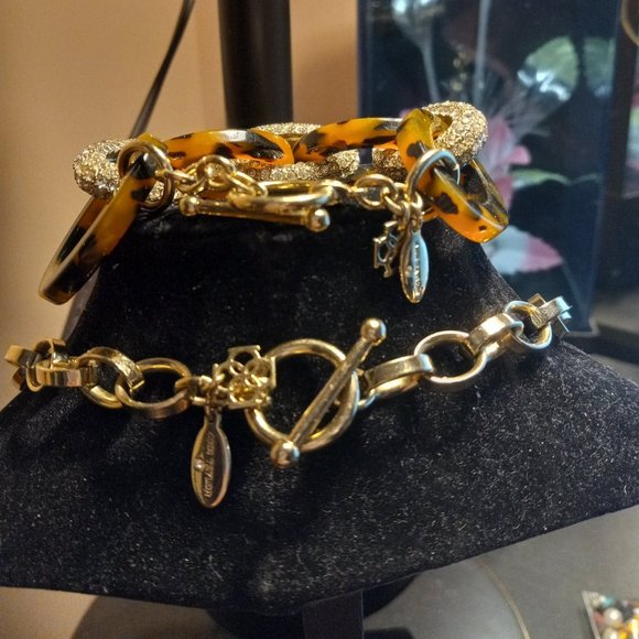 ANN TAYLOR TORTOISESHELL PRINT AND AUSTRIAN CRYSTAL SET JEWELRY LOT - Picture 3 of 4